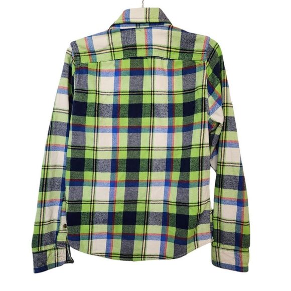 Abercrombie and Fitch green plaid flannel button down shirt Small - Picture 4 of 8
